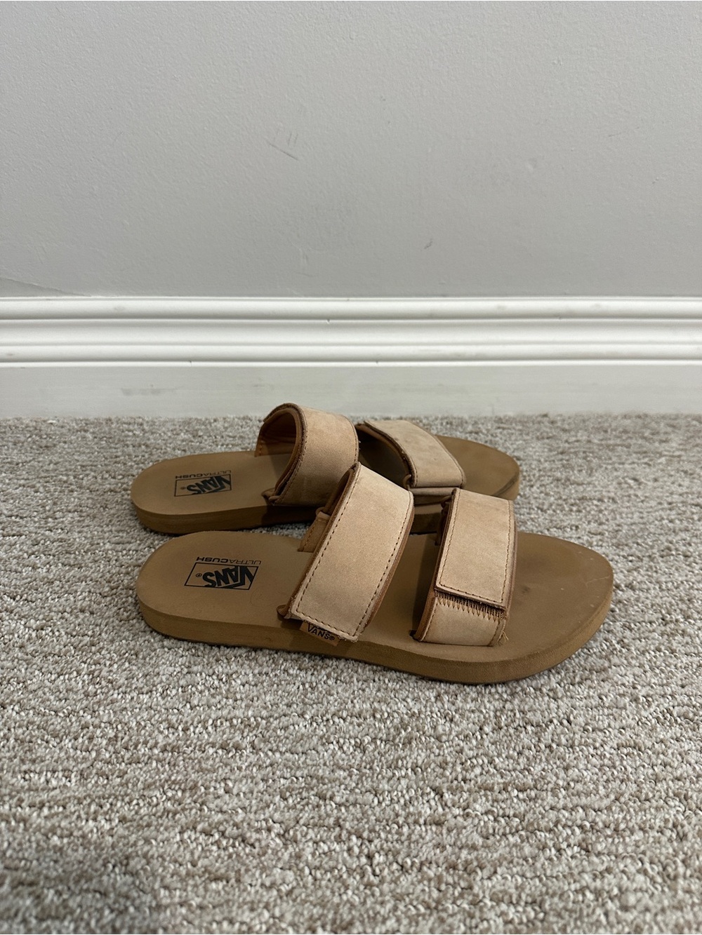 Vans Women's Beige Dual-Strap Slide Sandals